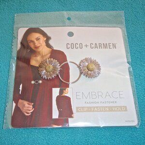 COCO + CARMEN EMBRACE FASHION FASTENER: CLIP, FASTEN, HOLD FOR SWEATERS, ETC~NEW